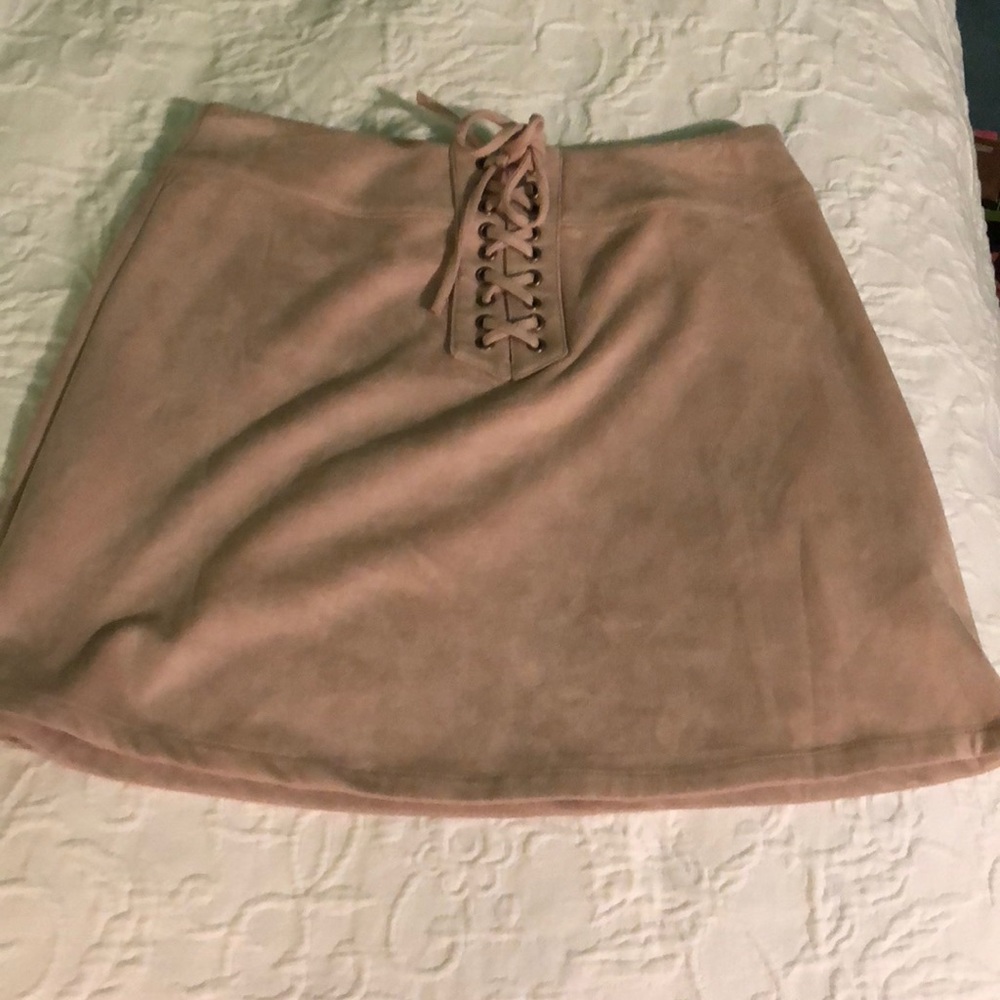 Tan Suede mini skirt